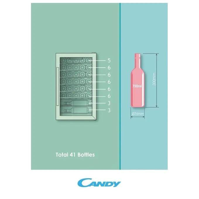 Cantinetta Vino Candy CWC 150 EM/NF 41 bottiglie Classe G Nero
