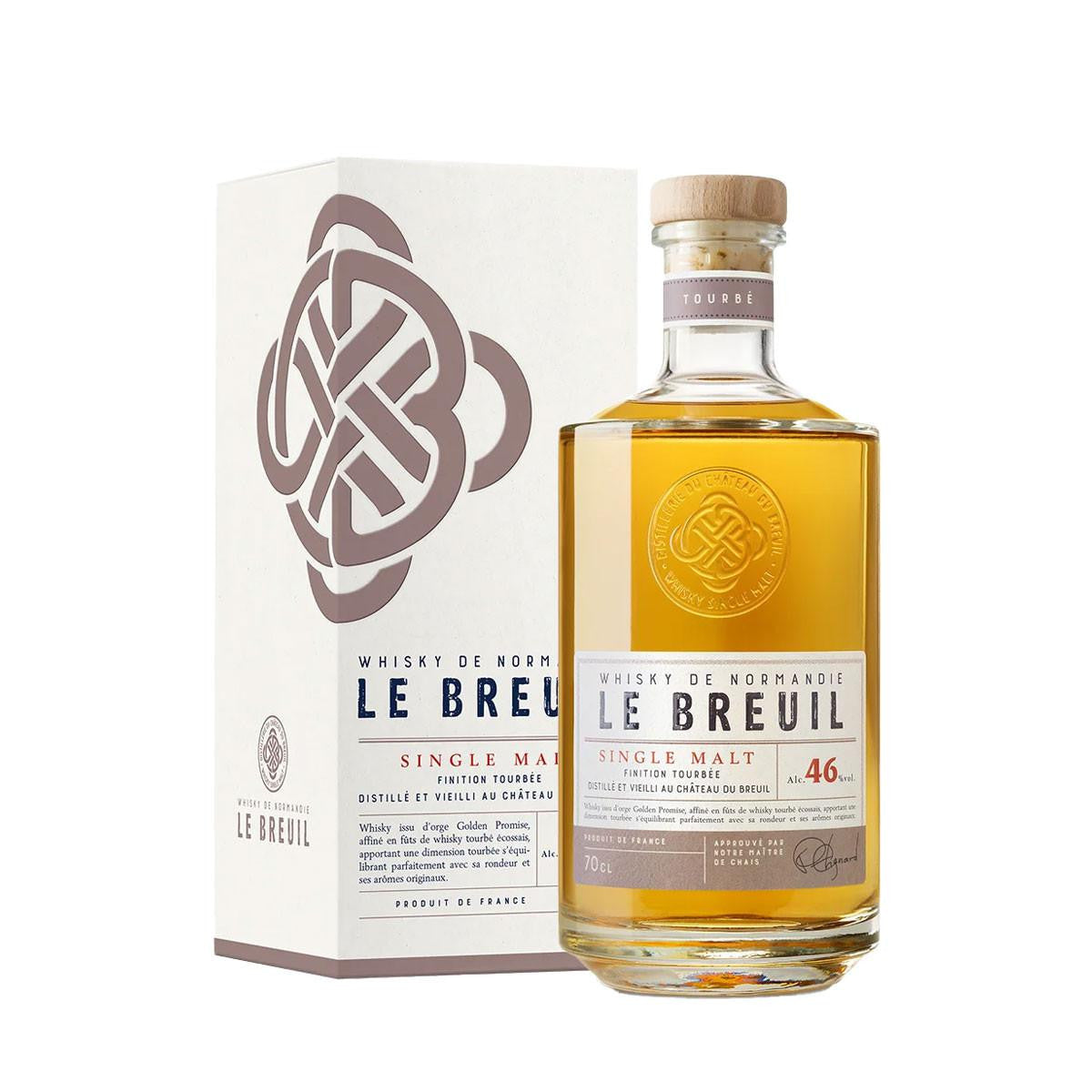 Whisky Le Breuil Single Malt Finition Tourbee 70 Cl