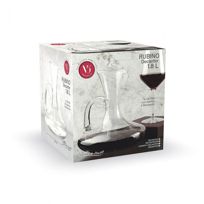 Decanter in vetro borosilicato 1,8 l con manico, Rubino - Galileo