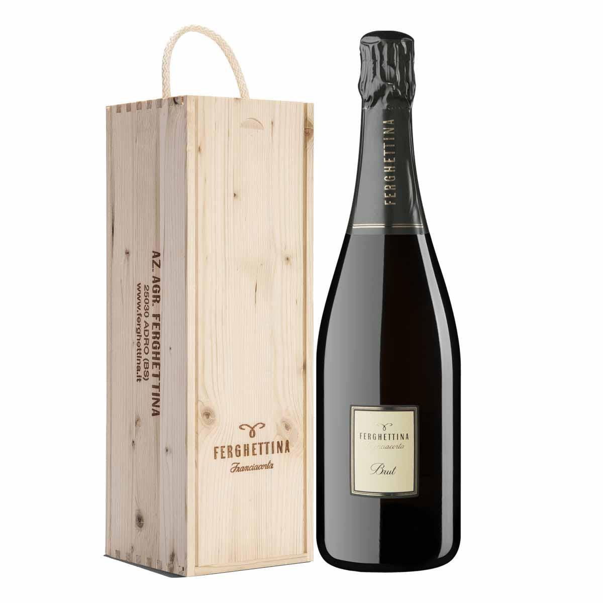 Brut Franciacorta Magnum in cassa di legno - Ferghettina