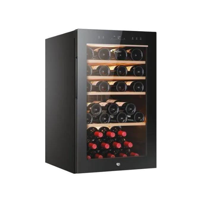 Haier HWS49GA Wine Bank 50 Series 5 Cantinetta Vino 49 Bottiglie Classe energetica F Ripiani 4+1 Sistema luci 3D 50 cm Nero