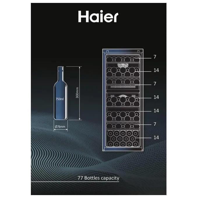 Haier Wine Bank 50 Serie 7 HWS77GDAU1 Cantinetta Vino con 77 Bottiglie
