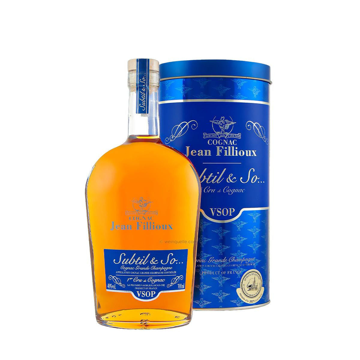 Cognac Subtil & SO...VSOP Jean Fillioux 70 Cl