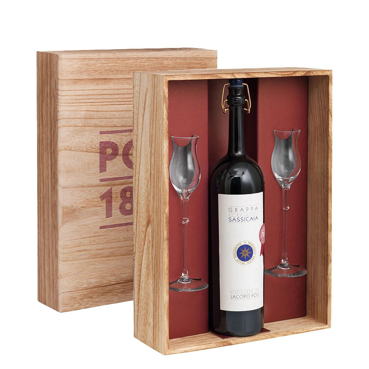 Grappa Sassicaia + 2 bicchieri - Distilleria Poli