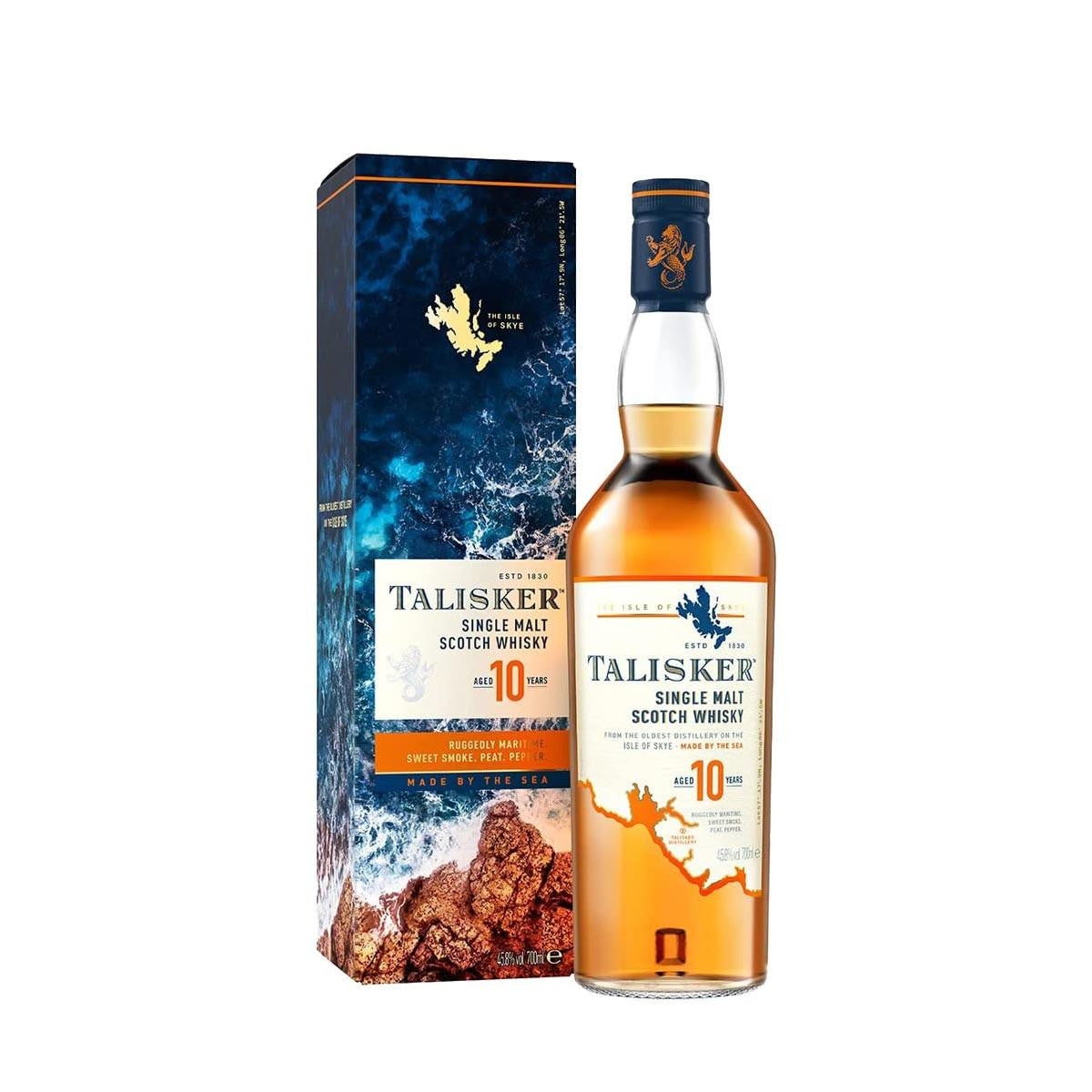 Talisker 10 Anni Single Malt Scotch Whisky con Astuccio - 700 m