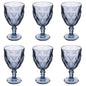 Set 6 calici 340 ml in vetro, superficie intagliata, blu, Elizabeth Sibilla  - Galileo