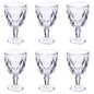 Set 6 calici 340 ml in vetro, superficie intagliata, trasparenti, Elizabeth Sibilla - Galileo
