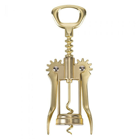 Apribottiglie/cavatappi a spirale 2 leve Oro satinato - Galileo