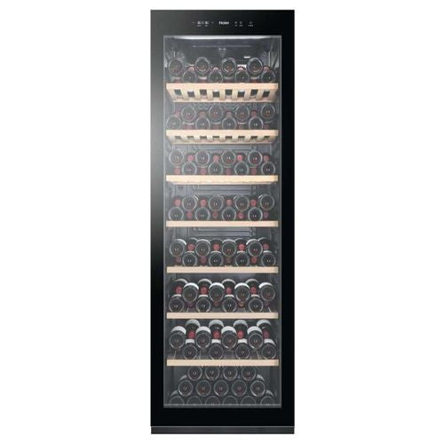 Haier HWS188GAE Wine cellar Cantinetta Vino 188 Bottiglie Classe G - Ripiani in Legno Temperatura 5 - 20 °C Vetro Anti UV colore Nero HWS188GAE