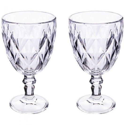 Set 2 calici in vetro 340 ml, superficie intagliata, trasparenti Elizabeth Sibilla - Galileo