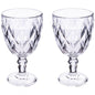 Set 2 calici in vetro 340 ml, superficie intagliata, trasparenti Elizabeth Sibilla - Galileo