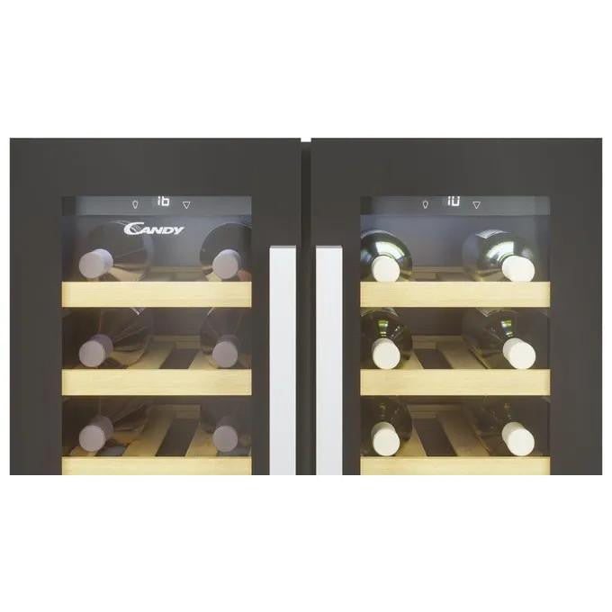 Candy CCVB 60D/1 Cantinetta Vino 38 Bottiglie Classe energetica G Ripiani in legno Illuminazione a Led Controllo digitale 81 cm Nero