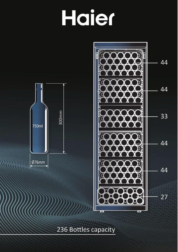 Cantinetta Vino Haier Wine Bank 60 Serie 7 HWS236GDEH1 236 bottiglie Classe E