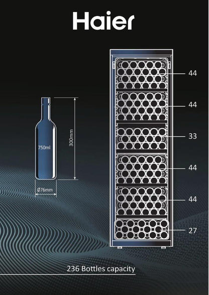 Cantinetta Vino Haier Wine Bank 60 Serie 7 HWS236GDEH1 236 bottiglie Classe E