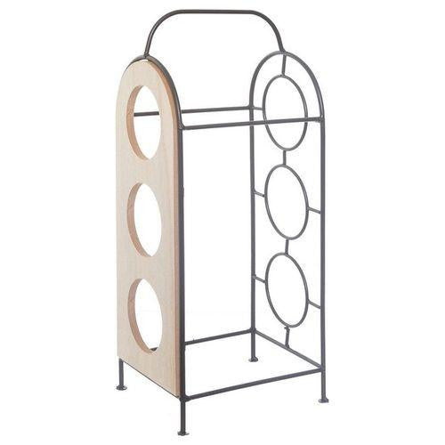 Portabottiglie Vino - Colore Nero - 3 Scomparti - Cm 19X16X45