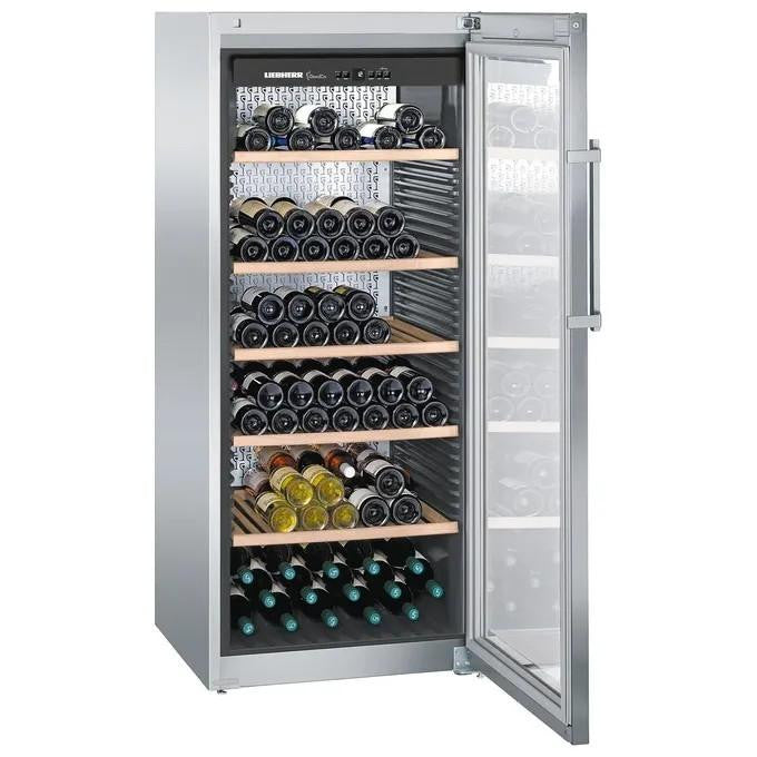 Liebherr WKes 4552 Cantina Climatizzata Allestimento GrandCru Capacita 201 Bottiglie Classe energetica F Filtro ai Carboni Attivi  5 Ripiani in Faggio Acciaio Satinato