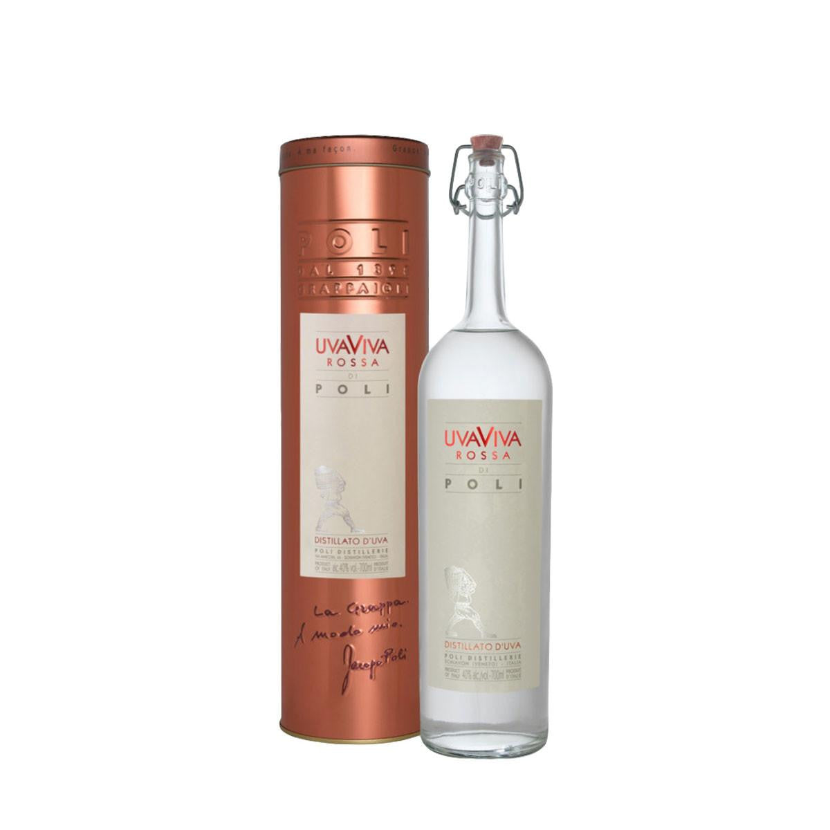 Distillato Uva Viva Americana Rossa Astucciata  in Tubo - Distilleria Poli