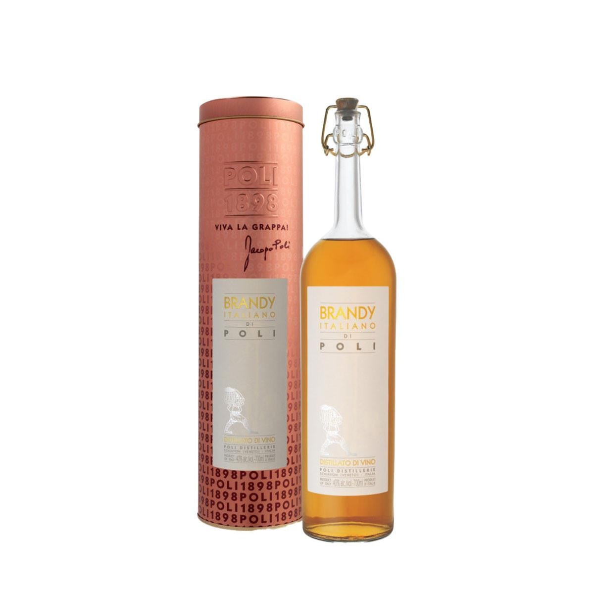 Jacopo Poli Brandy Italiano Astucciato in Tubo - Distillerie Poli