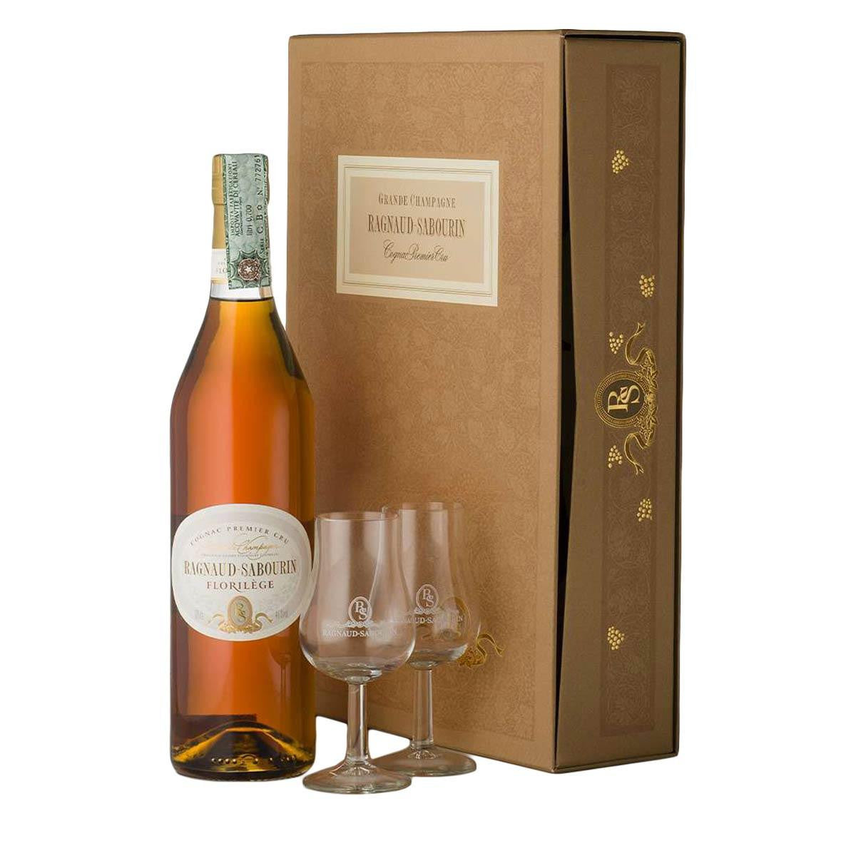 Cognac Grande Champagne Florilège 45 ans box con 2 bicchieri - Ragnaud-Sabourin