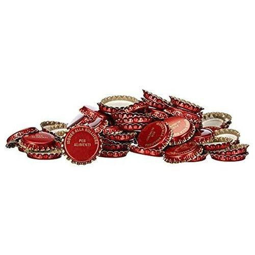 Vigor-Blinky Tappi Corona Rossi con Guarnizione per Bottiglia 100 Pezzi Diametro 26mm 8004958026145